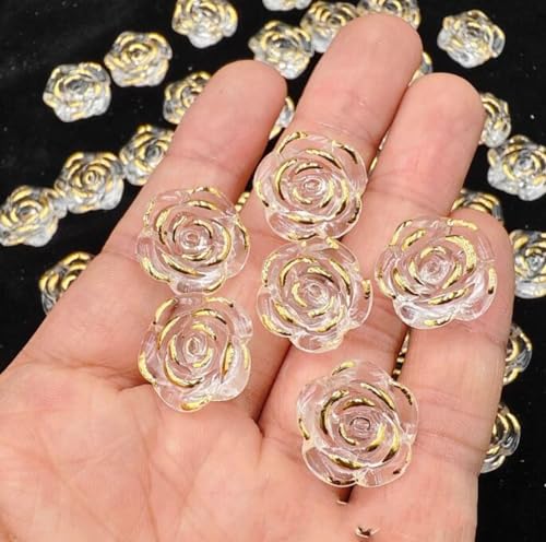 Dekorative Rosen-Knöpfe aus Kunstharz, 30 mm, 100 Stück Dekorative Rosen-Knöpfe aus Kunstharz, 30 mm, 100 Stück von ZHONGJIUYUAN