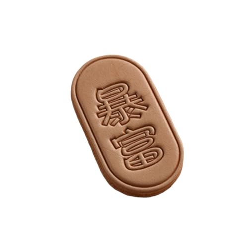 Echtleder-Etiketten, handgefertigt, rund, geprägt, pflanzlich gegerbtes Leder, zum Aufhängen, 1 Stück (Nr.28) von ZHONGJIUYUAN