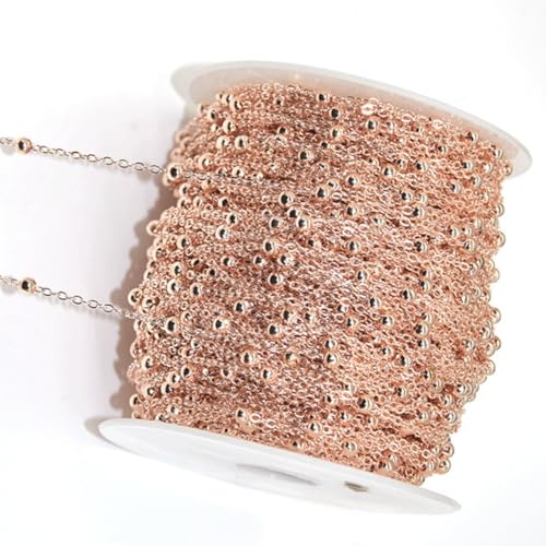 Edelstahlkette, flache Kabelkette, Gliederkette für Schmuckherstellung, Bastelarbeiten, 2 mm, 5 m, roségoldene Farbe Edelstahlkette, flache Kabelkette, Gliederkette für Schmuckherstellung, Bastelarbeiten, 2 mm, 5 m, roségoldene Farbe von ZHONGJIUYUAN