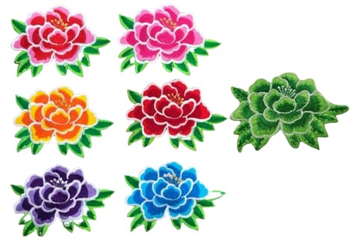 Exquisite violette Pfingstrosen-Rosen-Stickerei für Kleidung, Kleid, DIY-Applikation, Zubehör, Aufnäher, (9 x 6 cm), 7 Farben von ZHONGJIUYUAN