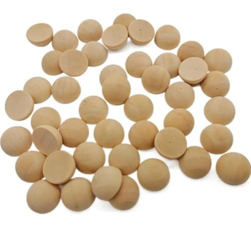 Halbe Holzkugeln, geteilte Holzkugeln, halbrunde Kugeln, geeignet für Malerei, Glas, verschiedene Materialien, DIY-Zubehör und Bastelbedarf, 12 mm, 300 Stück von ZHONGJIUYUAN