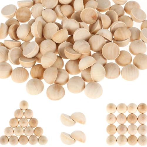 Halbe Holzkugeln, geteilte Holzkugeln, halbrunde Kugeln, geeignet für Malerei, Glas, verschiedene Materialien, DIY-Zubehör und Bastelbedarf, 30 mm, 100 Stück Halbe Holzkugeln, geteilte Holzkugeln, halbrunde Kugeln, geeignet für Malerei, Glas, verschiedene Materialien, DIY-Zubehör und Bastelbedarf, 30 mm, 100 Stück von ZHONGJIUYUAN
