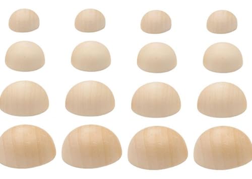 Halbholzkugeln, unlackiert, natürlich, geteilte Holzkugeln für DIY-Projekte, Kunst- und Bastelbedarf, 4 Größen, 300 Stück Halbholzkugeln, unlackiert, natürlich, geteilte Holzkugeln für DIY-Projekte, Kunst- und Bastelbedarf, 4 Größen, 300 Stück von ZHONGJIUYUAN