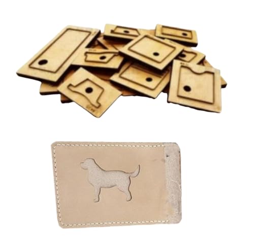 Leathercraft Schablone, Muster, Stanzform, Handstanzwerkzeug mit Holzsockel, für DIY-Leder, Kartenhalter mit Hunde-Design, Stlye A von ZHONGJIUYUAN