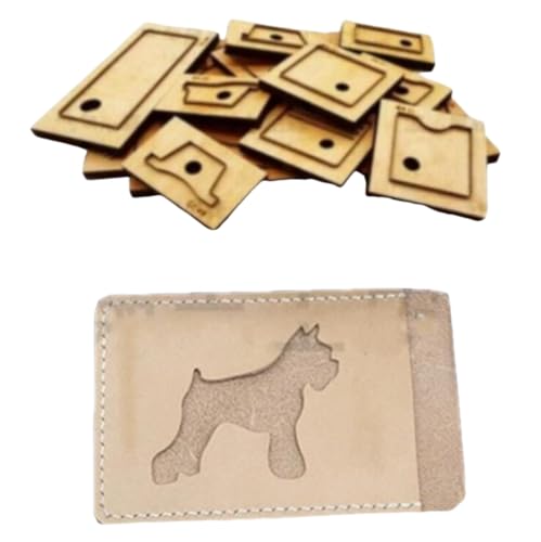 Leathercraft Schablone, Muster, Stanzform, Handstanzwerkzeug mit Holzsockel, für selbstgemachte Lederhunde-Design, Kartenhalter – B von ZHONGJIUYUAN