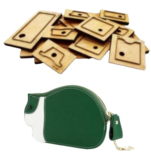 Leathercraft Stanzschablone, Muster, Handstanzwerkzeug mit Holzsockel, für selbstgemachte Leder-Katzenform, Münzbeutel, 150 x 90 x 10 mm von ZHONGJIUYUAN