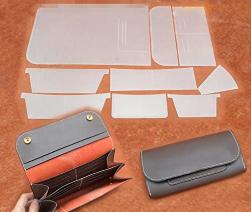 Leder-Brieftaschen-Vorlage für Lederwaren, Schnittmuster-Vorlage, Kunststoff-Kartenhalter, Lineal, Bastelarbeiten, Nähwerkzeuge von ZHONGJIUYUAN