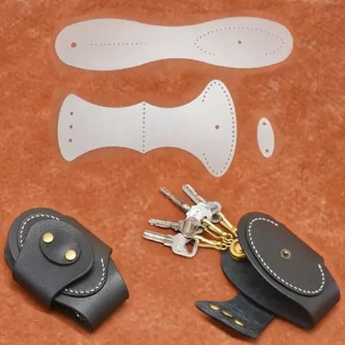Leder-Schlüsselhalter, Vorlage für Lederwaren, Schnittmuster-Vorlage, Kunststoff-Mini-Schlüsseltaschen-Lineal, Bastelarbeiten, Nähwerkzeuge von ZHONGJIUYUAN
