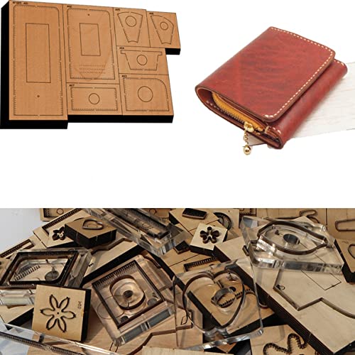 Leder-Stanzform, Holz-Stanzform, Stahlschneider, Handwerk, Aufsätze, Stanzform, langlebige Holz-Stanzform für Lederwaren, Reißverschluss-Geldbörse (ohne Stichloch) von ZHONGJIUYUAN