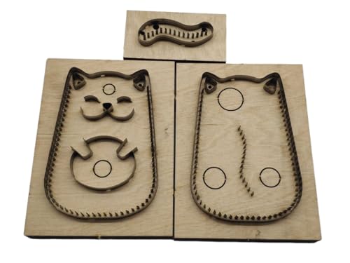 Leder-Stanzformen, Holz-Stahlschneider, Handwerk, Handwerk, Aufsätze, Stanzen, langlebige Holz-Stanzform für Lederwaren, Kartenhalter im Katzen-Design von ZHONGJIUYUAN