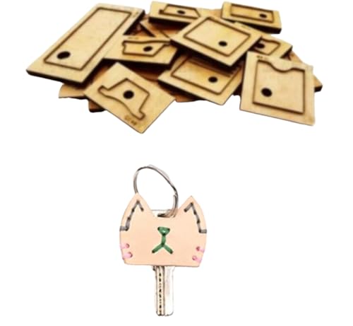Lederwaren-Schablone, Muster, Stanzform, Handstanzwerkzeug mit Holzsockel, für Heimwerker, Leder-Schlüsselanhänger, Katze von ZHONGJIUYUAN