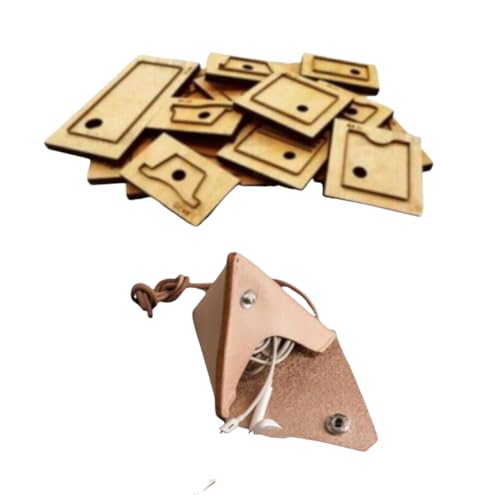 Lederwaren-Schablone, Muster, Stanzform, Handstanzwerkzeug mit Holzsockel, für selbstgemachte Ledermünztaschen (mit Stichloch) von ZHONGJIUYUAN