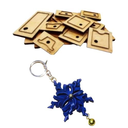 Lederwaren-Schablone, Muster, Stanzschablone, Handstanzwerkzeug mit Holzsockel, zum Basteln, Leder-Schlüsselanhänger-Design von ZHONGJIUYUAN