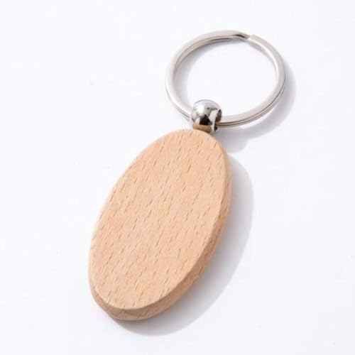 Naturholzscheiben, unlackiertes Holzschild, unlackierte vorgebohrte Holzscheiben, Holzkreise mit Schlüsselringen für Bastelarbeiten, Weihnachtsdekorationen, Ornamente (ovale Form), 40 Stück von ZHONGJIUYUAN