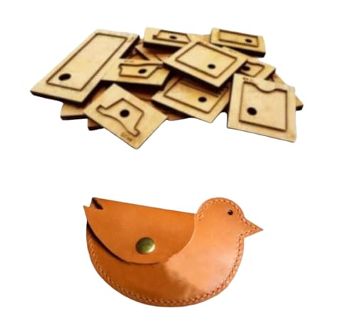 Stanzform aus Leder, Metalllegierung, mit Holzplatte, für Heimwerker, Handwerk, Mini-Tasche mit Vogel-Design von ZHONGJIUYUAN