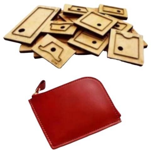 Stanzform für Leder, Metalllegierung, Stahl, mit Holzplatte, für Bastelarbeiten, Mini-Reißverschluss, Kartenhalter, Münztasche von ZHONGJIUYUAN