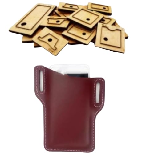 Stanzform für Leder, Metalllegierung, Stahllegierung, mit Holzplatte für Heimwerker, Handwerk, Taillen-Handytaschen von ZHONGJIUYUAN