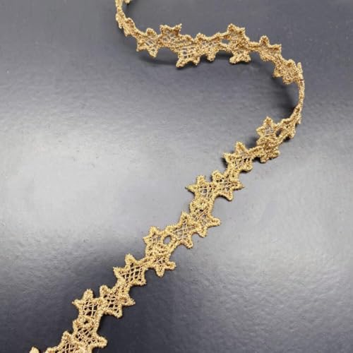 Sternenstoff für Hochzeit, Spitze, Goldfaden, Stickerei, Spitzenzubehör, Breite: 1,5 cm, 13,7 m von ZHONGJIUYUAN