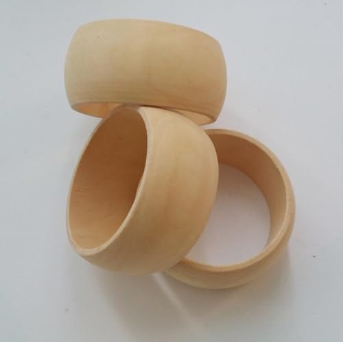 Unlackierter Holzarmreif, Armbänder, natürlicher runder Holzring, Holzkreis für DIY, Malerei, Handwerk, Schmuckherstellung, 38 mm breit, 2 Stück von ZHONGJIUYUAN