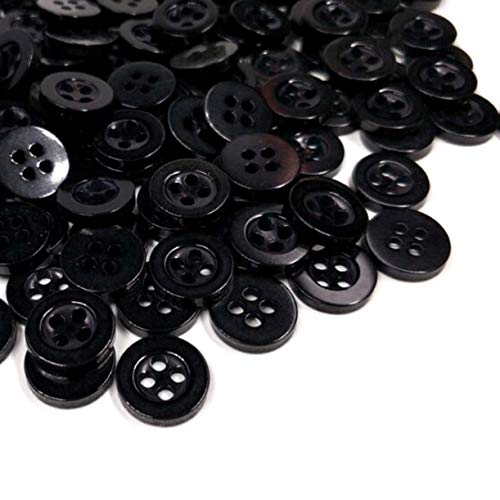 ZHONGJIUYUAN 1000 Packungen (schwarz) (10 mm) 4 Löcher, Hemdknöpfe, Hemdknöpfe, Hemdärmelknöpfe, Standard-Anzug-Knöpfe von ZHONGJIUYUAN