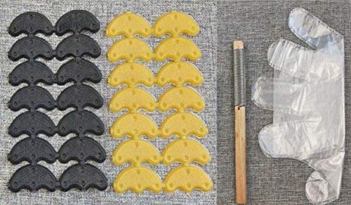 ZHONGJIUYUAN 28 Stück zweifarbige Gummi-Fersenschutz-Zehenscheiben zum Selbermachen, Schuhreparatur-Pads 4020 mm, plus 1 Holzgriff-Raspel von ZHONGJIUYUAN