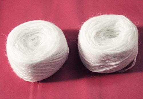 ZHONGJIUYUAN 70% Angora-Garn – Angora-Strickgarn, weiß, 2 Knäuel, 100 g von ZHONGJIUYUAN