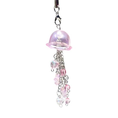 ZHOUSUFEN Einzigartiger Acryl-Quallen-Schlüsselanhänger, Handy-Riemen, Kette, zarte Tasche, Geldbörse, Anhänger für Handys, Schlüssel und Kopfhörer von ZHOUSUFEN