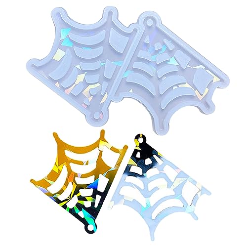 ZHOUSUFEN Halloween-Spinnennetz-Silikonform, Harz-Form, Schlüsselanhänger, Schmuck, Ohrringe, Anhänger, Werkzeug, Bastelzubehör von ZHOUSUFEN