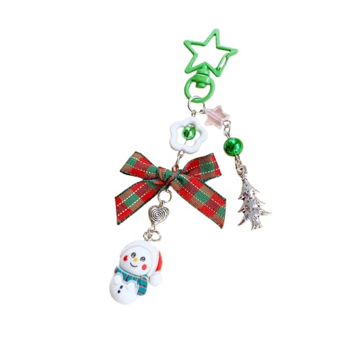 ZHOUSUFEN Handy-Anhänger mit Schleife, Acryl, elegante Perlen, Schleife, Handy-Anhänger mit Weihnachtsanhänger für Rucksäcke, Geldbörsen von ZHOUSUFEN