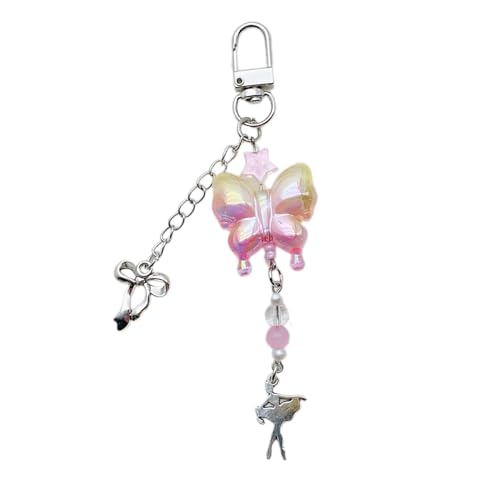 ZHOUSUFEN Stilvolle Handy- und Schlüsseldekoration, eleganter Acryl-Schmetterling-Anhänger mit Farbe für Handys und Schlüssel von ZHOUSUFEN