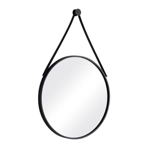 ZHOUXIAO Großer Wandmontierter Runder Spiegel für Wanddekoration, PU-Lederband Kreis Hängender Spiegel, Metallrahmen Wandspiegel für Badezimmer Schlafzimmer Wohnzimmer 50cm ZHOUXIAO Großer Wandmontierter Runder Spiegel für Wanddekoration, PU-Lederband Kreis Hängender Spiegel, Metallrahmen Wandspiegel für Badezimmer Schlafzimmer Wohnzimmer 50cm von ZHOUXIAO