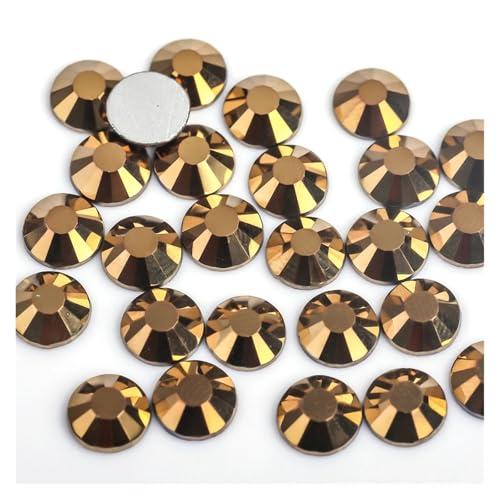 Hotfix Strasssteine Für Kleidung Hotfix-Strasssteine, schillernde Edelsteine, 3D-Nagelkunst-Strasssteine, Kristalle, nicht HotFix-Nagelkunst-Dekorationen(Gold Hematite,Mix Sizes 1440pcs) von ZHOUXYFDC