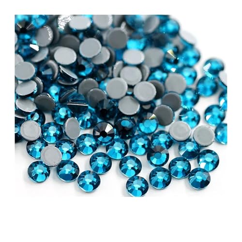 Hotfix Strasssteine Für Kleidung Mehrfarbige Kristall-Glitzer-Strasssteine ​​mit flacher Rückseite, Hot-Fix-Strasssteine ​​für Nagelkunst, Nähen und Stoffdekoration.(Blue3,SS6-1440Pcs) von ZHOUXYFDC