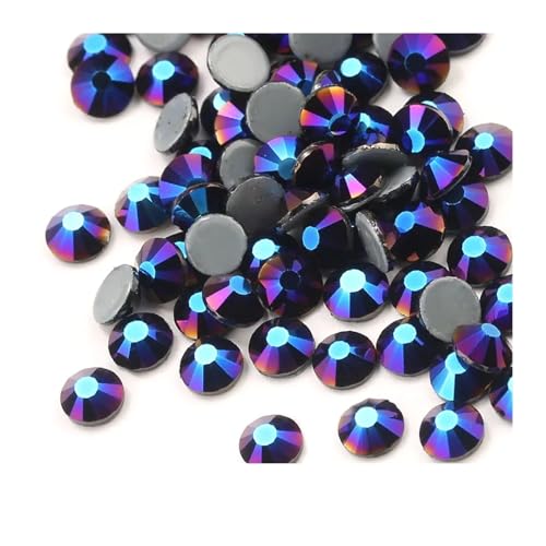 Hotfix Strasssteine Für Kleidung Mehrfarbige Kristall-Glitzer-Strasssteine ​​mit flacher Rückseite, Hot-Fix-Strasssteine ​​für Nagelkunst, Nähen und Stoffdekoration.(Retro blue,SS16-1440Pcs) von ZHOUXYFDC