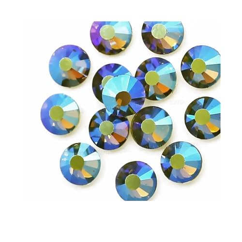 Hotfix Strasssteine Für Kleidung Multi Farben Crystal AB Nicht Hot Fix Strass Flache Rückseite Strass Nagel Glitters Kleidungsstück Stein(Olivine AB,Mix Sizes SS3-SS16) von ZHOUXYFDC
