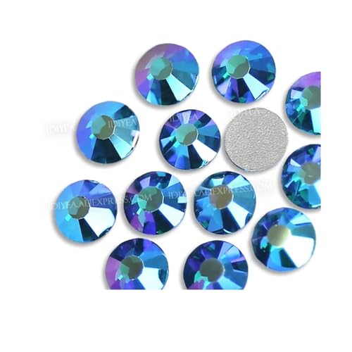 Hotfix Strasssteine Für Kleidung Multi Farben Crystal AB Nicht Hot Fix Strass Flache Rückseite Strass Nagel Glitters Kleidungsstück Stein(Peacock Blue AB,SS16 1440PCS) von ZHOUXYFDC