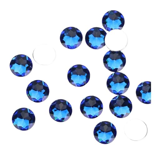 Hotfix Strasssteine Für Kleidung Nicht Hotfix Bunte Runde Steine ​​Applique Flatback Strass for Bekleidungs ​​Zubehör Kleid(Dark blue,30mm 15pcs) von ZHOUXYFDC