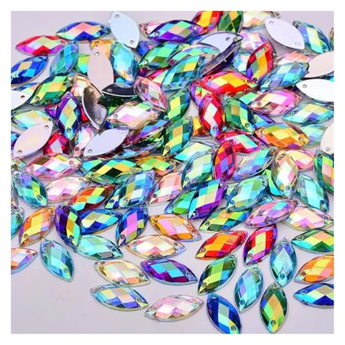 Hotfix Strasssteine Für Kleidung Rosa AB Nähen Strass Flache Rückseite Pferd Auge Nähen Auf Strass Kristall Lose Perle Stein for Handarbeiten(Mix Color) von ZHOUXYFDC