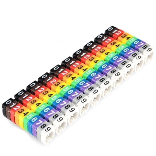 Kabelbeschriftung 100/150 STÜCKE bunte C-Typ Kabelmarkierung Nummernschild Label for 2-7mm Draht(100PCS-2.5 square) von ZHOUXYFDC