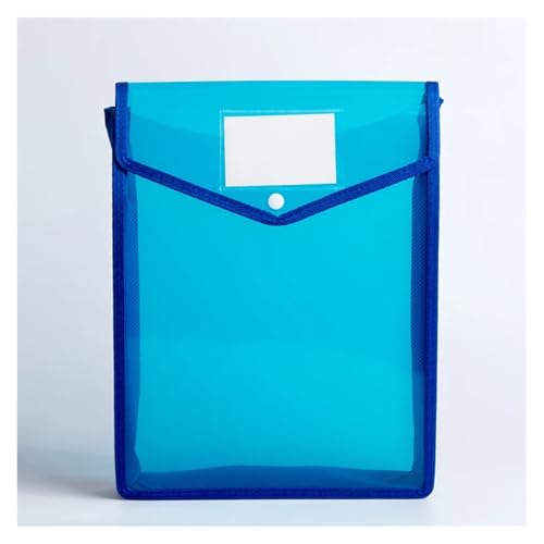 ZHOUXYFDC Dokumentenbox 2 stücke Transparent A4 Datei Ordner Mit Snap wasserdichte PVC Büro Dokument Halter Schreibtisch Veranstalter Papier Lagerung Box Büro Liefert(Blue Vertical) von ZHOUXYFDC