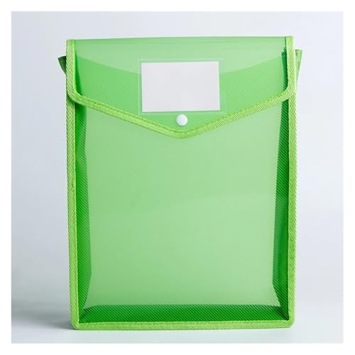 ZHOUXYFDC Dokumentenbox 2 stücke Transparent A4 Datei Ordner Mit Snap wasserdichte PVC Büro Dokument Halter Schreibtisch Veranstalter Papier Lagerung Box Büro Liefert(Green Vertical) von ZHOUXYFDC