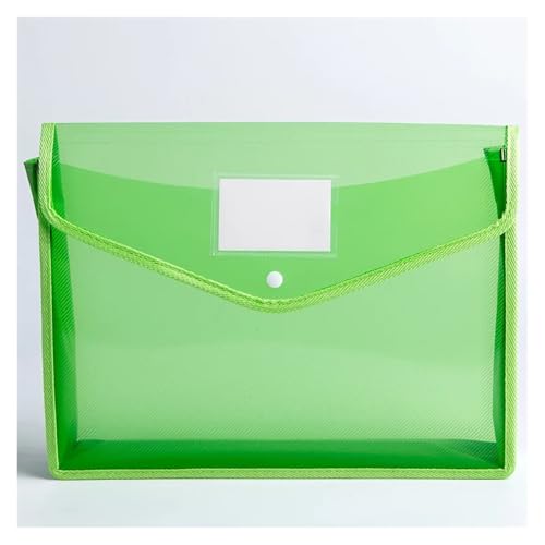 ZHOUXYFDC Dokumentenbox 2 stücke Transparent A4 Datei Ordner Mit Snap wasserdichte PVC Büro Dokument Halter Schreibtisch Veranstalter Papier Lagerung Box Büro Liefert(Green horizontal) von ZHOUXYFDC