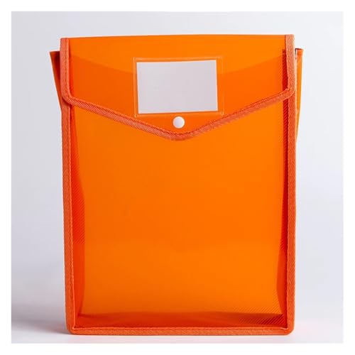 ZHOUXYFDC Dokumentenbox 2 stücke Transparent A4 Datei Ordner Mit Snap wasserdichte PVC Büro Dokument Halter Schreibtisch Veranstalter Papier Lagerung Box Büro Liefert(Orange Vertical) von ZHOUXYFDC