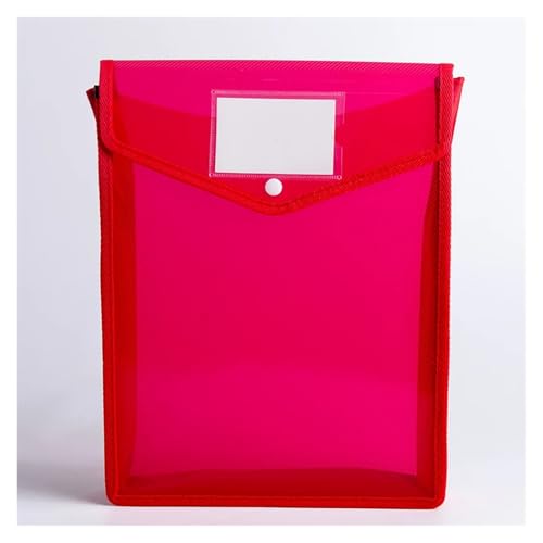 ZHOUXYFDC Dokumentenbox 2 stücke Transparent A4 Datei Ordner Mit Snap wasserdichte PVC Büro Dokument Halter Schreibtisch Veranstalter Papier Lagerung Box Büro Liefert(Red Vertical) von ZHOUXYFDC