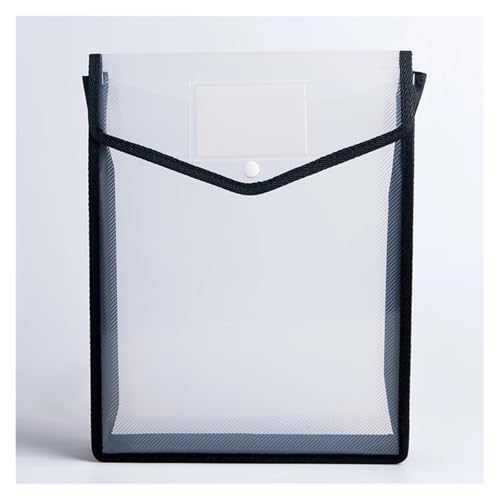ZHOUXYFDC Dokumentenbox 2 stücke Transparent A4 Datei Ordner Mit Snap wasserdichte PVC Büro Dokument Halter Schreibtisch Veranstalter Papier Lagerung Box Büro Liefert(White Vertical) von ZHOUXYFDC
