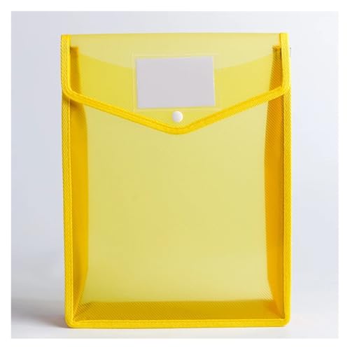 ZHOUXYFDC Dokumentenbox 2 stücke Transparent A4 Datei Ordner Mit Snap wasserdichte PVC Büro Dokument Halter Schreibtisch Veranstalter Papier Lagerung Box Büro Liefert(Yellow Vertical) von ZHOUXYFDC