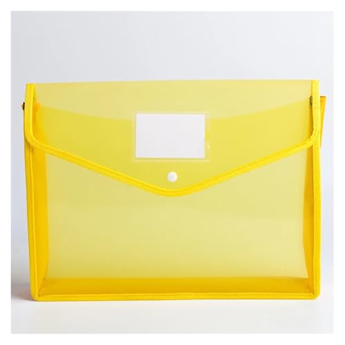 ZHOUXYFDC Dokumentenbox 2 stücke Transparent A4 Datei Ordner Mit Snap wasserdichte PVC Büro Dokument Halter Schreibtisch Veranstalter Papier Lagerung Box Büro Liefert(Yellow horizontal) von ZHOUXYFDC