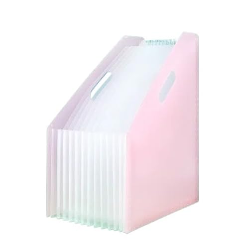 ZHOUXYFDC Dokumentenbox Schreibtisch-Dateiordner, Dokument-Papier-Organizer, Aufbewahrungshalter, mehrschichtige Erweiterungsbox, Schule, Büro, Schreibwaren, Heimorganisation(A-pink) von ZHOUXYFDC