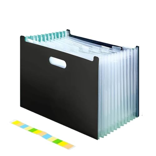ZHOUXYFDC Dokumentenbox Schreibtisch-Dateiordner, Dokument-Papier-Organizer, Aufbewahrungshalter, mehrschichtige Erweiterungsbox, Schule, Büro, Schreibwaren, Heimorganisation(B-Black) von ZHOUXYFDC