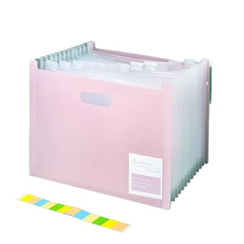 ZHOUXYFDC Dokumentenbox Schreibtisch-Dateiordner, Dokument-Papier-Organizer, Aufbewahrungshalter, mehrschichtige Erweiterungsbox, Schule, Büro, Schreibwaren, Heimorganisation(B-pink) von ZHOUXYFDC